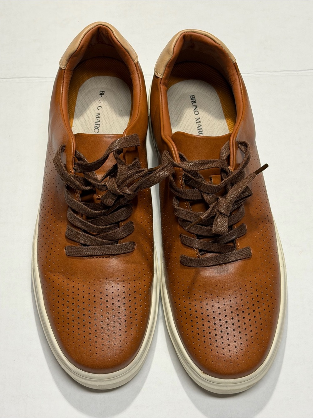 Men’s Brown Perforated Leather Sneakers